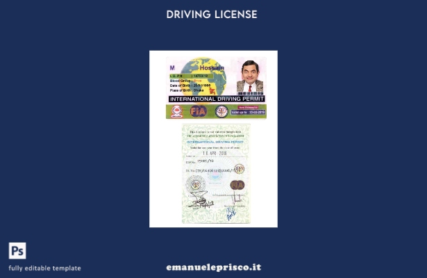 verified style modello di permesso di guida internazionale del Bangladesh in stile verificato template